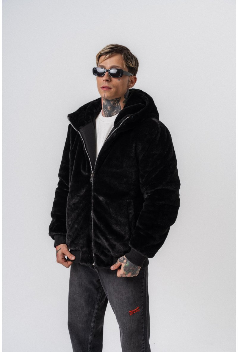Veste à capuche douce effet fourrure