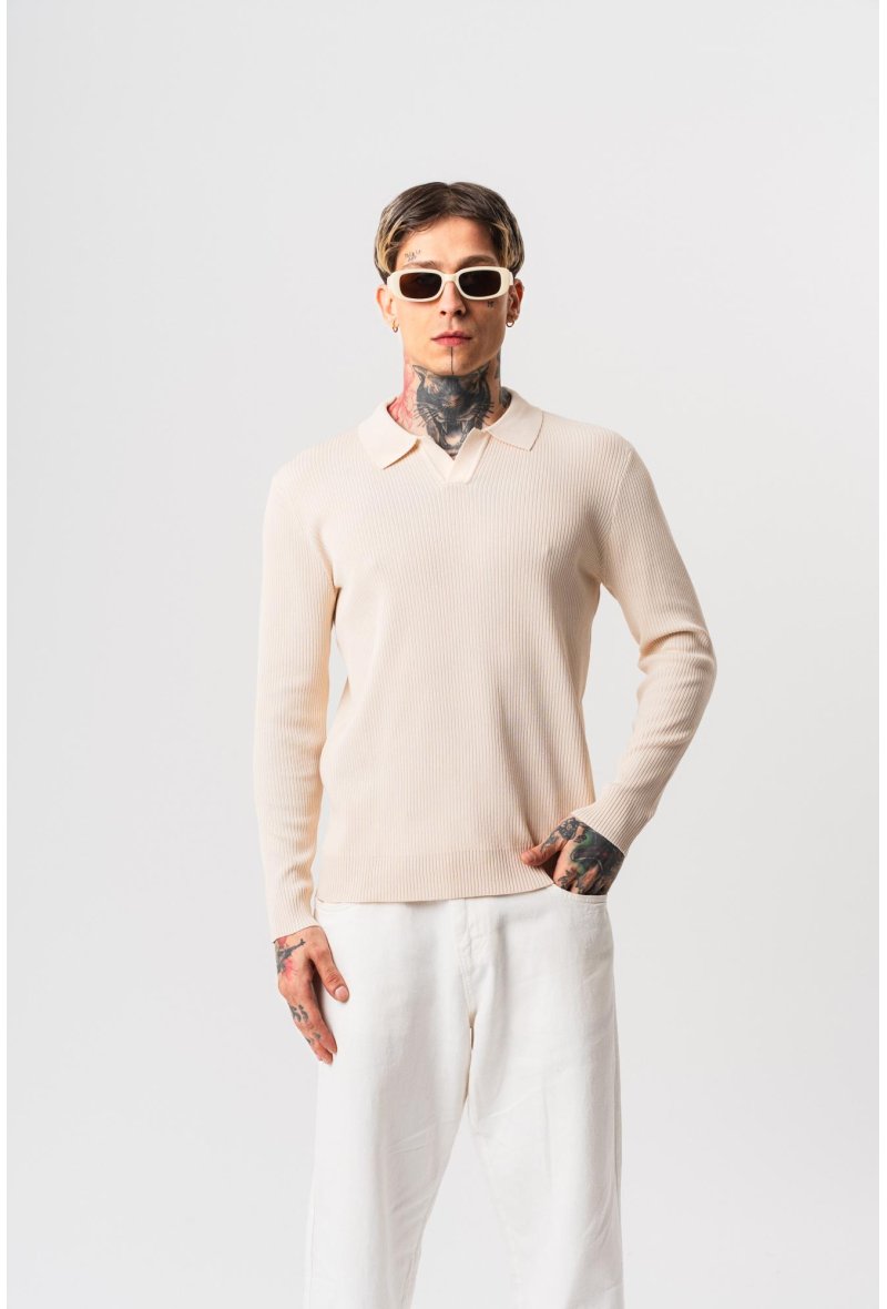 Polo maille manche longue